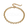 304 Stainless Steel Rolo Chain Anklets for Women AJEW-U025-03G-4