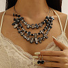Retro Alloy Resin Dangle Earrings & Multi-Layered Necklaces Sets FS-WG198EF-10-1