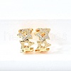 Brass Micro Pave Clear Cubic Zirconia Cuff Earrings EJEW-F370-02G-4