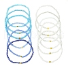 Blue Color Palette Glass Seed Beaded Stretch Bracelet Sets BJEW-MZ00101-4