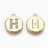 Brass Micro Pave Clear Cubic Zirconia Charms KK-N231-233H-NF-2