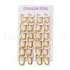 PVD Vacuum Plating 202 Stainless Steel Huggie Oval Hoop Earrings EJEW-H003-07G-07-4