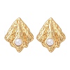 304 Stainless Steel ABS Plastic Pearl Stud Earrings STAS-D368-01B-G-4