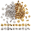   120Pcs 10 Styles Tibetan Style Alloy Bead Caps FIND-PH0020-93-1