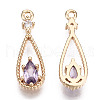 Brass Micro Pave Cubic Zirconia Pendants KK-R111-003-A03-2