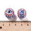 Independence Day Theme Wood European Beads WOOD-M011-07E-3