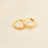 Elegant Brass Clear Cubic Zirconia Hoop Earrings GX1044-1-1