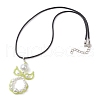 Glass Seed Beads & Shell Pearl Angel Pendant Necklaces NJEW-MZ00051-01-4