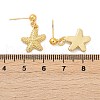 Shell Shape & Starfish & Dolphin & Fish Brass Dangle Stud Earrings EJEW-Z115-02G-5