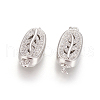 Anti-Tarnish Rhodium Plated 925 Sterling Silver Box Clasps STER-L059-05P-1