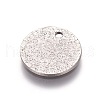 304 Stainless Steel Textured Pendants STAS-I098-01-12mm-P-2