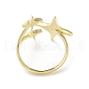 Brass Star Open Cuff Ring for Women RJEW-A042-01B-3