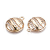 Brass Micro Pave Clear Cubic Zirconia Pendants KK-S359-138-RS-3