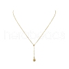 Brass Sun Pendant Lariat Necklace with Cable Chains for Women NJEW-JN04141-4