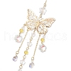 Brass Hollow Butterfly Pendant Decoration HJEW-TA00223-4
