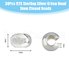 DICOSMETIC 30Pcs 925 Sterling Silver Crimp Beads Cover STER-DC0001-32-2