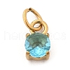 304 Stainless Steel Micro Pave Cubic Zirconia Pendants STAS-R167-01C-G-1
