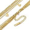Plastic Pearl Heart Charms Triple Layered Necklace NJEW-F298-03G-4