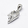 Anti-Tarnish Rhodium Plated 925 Sterling Silver Micro Pave Cubic Zirconia Pendant Bails X-STER-E053-33P-2