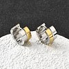 304 Stainless Steel Two Tone Hoop Earrings EJEW-D308-14PG-1