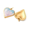 304 Stainless Steel Enamel Pendants STAS-U061-41G-03-2