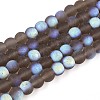 Frosted Transparent Glass Beads Strands GLAA-T032-T4mm-MBB02-1