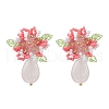 Flower Handmade Glass Seed Beads Stud Earrings EJEW-MZ00449-3