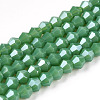 Opaque Solid Color Electroplate Glass Beads Strands EGLA-A039-P2mm-A08-1