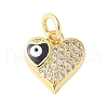 Brass Micro Pave Cubic Zirconia Enamel Pendants KK-D357-01B-G-1