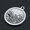 201 Stainless Steel Etched Pendants STAS-N090-JN800-2