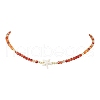 Summer Beach Natural Carnelian Round Beaded Necklaces NJEW-JN05262-04-2
