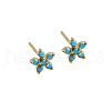 Elegant Sterling Silver Plum Cubic Zirconia Blossom Stud Earrings for Women VQ1749-13-1
