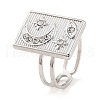 304 Stainless Steel Open Cuff Ring for Women RJEW-F166-03P-02-1