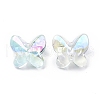 UV Plating Rainbow Iridescent Acrylic Beads OACR-H015-04-3