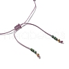 Glass Imitation Pearl & Seed Braided Bead Bracelets WO2637-16-3