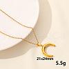 Vintage Stainless Steel Double Horn Pendant Necklaces ZQ4868-2-1