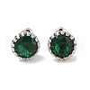Rack Plating Brass Pave Single Cubic Zirconia Stud Earrings EJEW-I304-02P-05-1