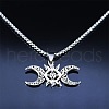 Hollow Out Moon Goddess Stainless Steel Pendant Necklaces for Women FS-WGF6F96-01-2