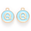 Golden Plated Alloy Enamel Charms ENAM-S118-04Q-1