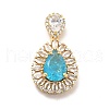 Brass Clear Cubic Zirconia Pendants KK-I695-065G-02-1