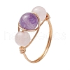 Copper Wire Wrapped Finger Rings RJEW-JR00718-3