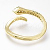 Adjustable Brass Micro Pave Cubic Zirconia Snake Cuff Rings ZIRC-I049-36-4