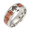 Stainless Steel Wide Band Finger Rings RJEW-T005-11-12-1