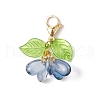 Flower Glass Pendants Decorations HJEW-MZ00213-03-2