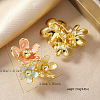 Alloy Enamel Stud Earrings UQ1707-2-2