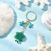 Glass Synthetic Turquoise Turtle Keychains KEYC-MZ00040-4