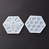 DIY Bee and Honeycomb Shape Coaster Silicone Molds DIY-K044-01-4
