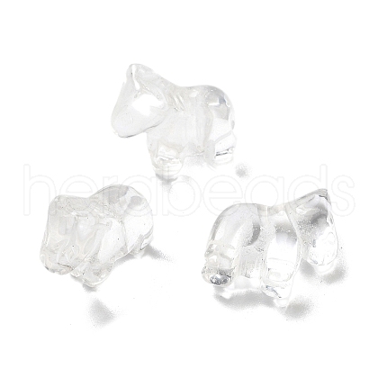 Natural Quartz Crystal Carved Half Hole Beads G-K367-02A-1