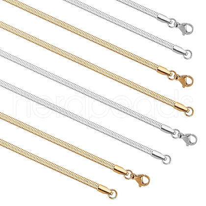 CHGCRAFT 304 Stainless Steel Snake Chain Necklaces NJEW-CA0001-02-1