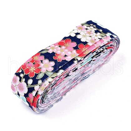 Japanese Kimono Style Floral Cotton Ribbon OCOR-I008-01A-06-1